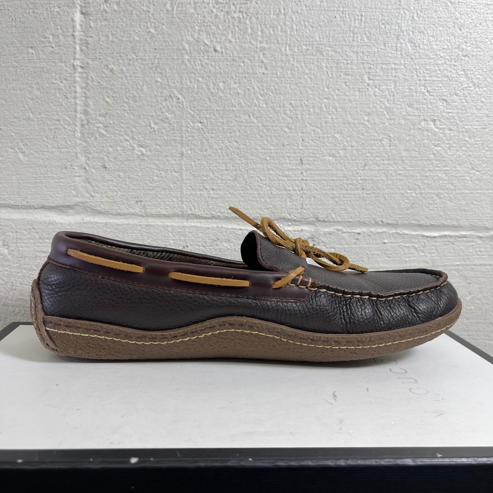 L.L Bean Wicked Good 212164 Brown Leather Moccasins Slip On Men's Size 10 M - Picture 2 of 10